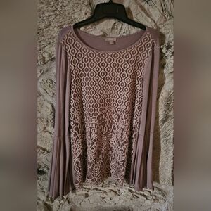 Elegant Medium Lace Detail Women's Top - Purple